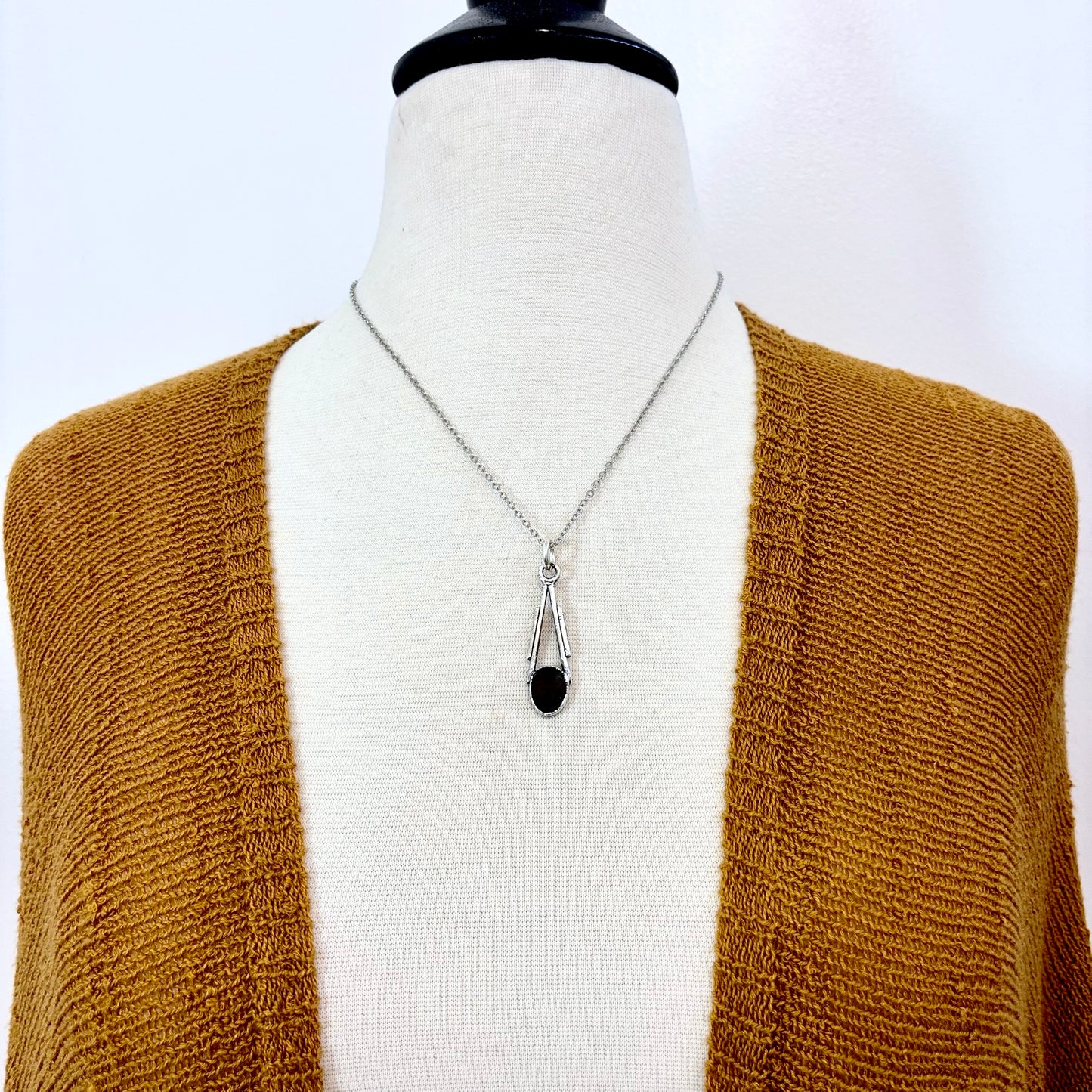 Smoky Quartz Crystal Necklace in Fine Silver / Foxlark Collection - One of a Kind