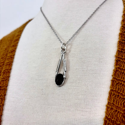 Smoky Quartz Crystal Necklace in Fine Silver / Foxlark Collection - One of a Kind