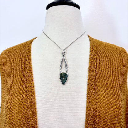 Blue Labradorite Crystal Necklace in Fine Silver / Foxlark Collection - One of a Kind