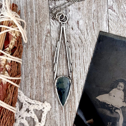 Spiderweb Obsidian Crystal Necklace in Fine Silver / Foxlark Collection - One of a Kind