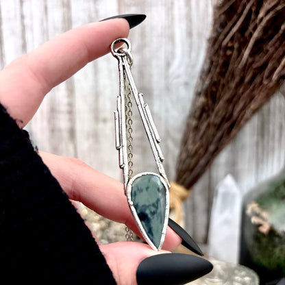 Spiderweb Obsidian Crystal Necklace in Fine Silver / Foxlark Collection - One of a Kind