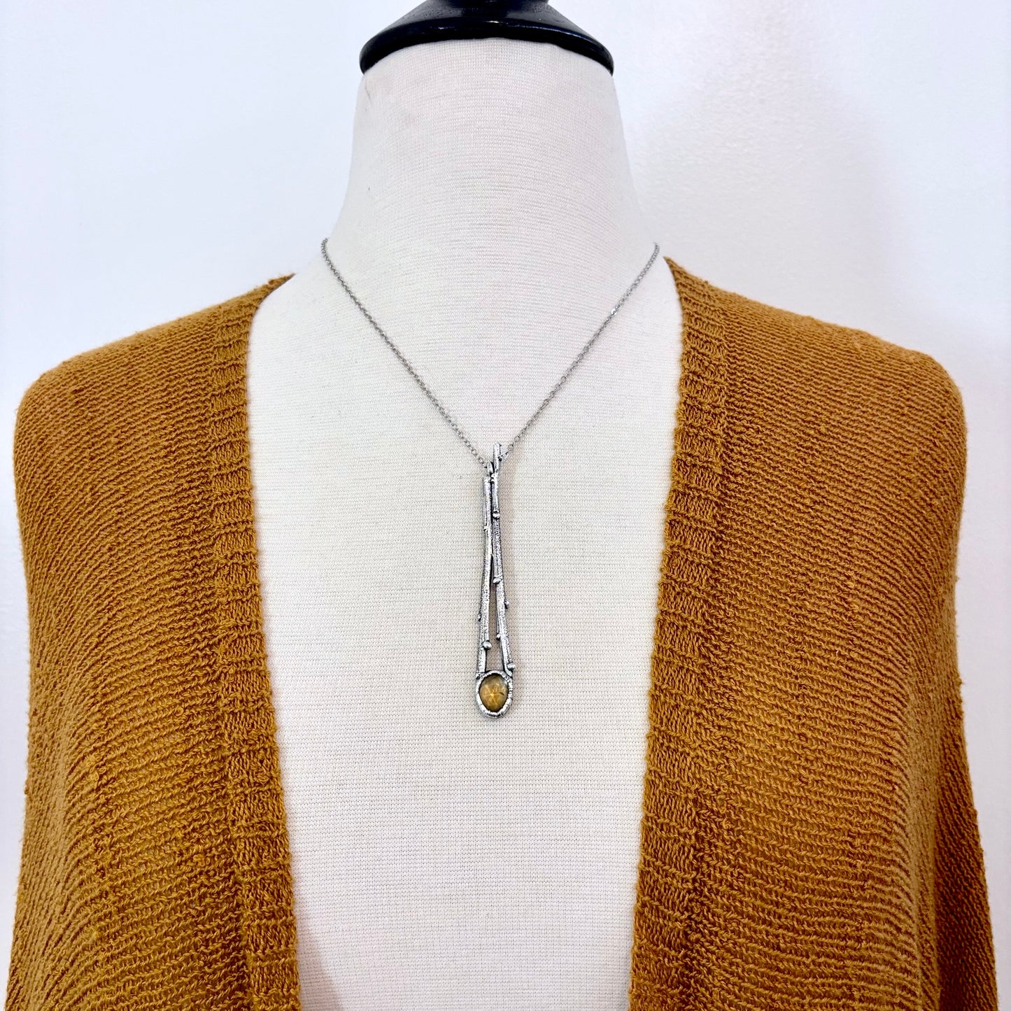 Citrine Crystal Necklace in Silver / Sticks & Stones Collection
