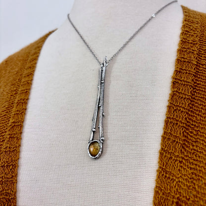Citrine Crystal Necklace in Silver / Sticks & Stones Collection