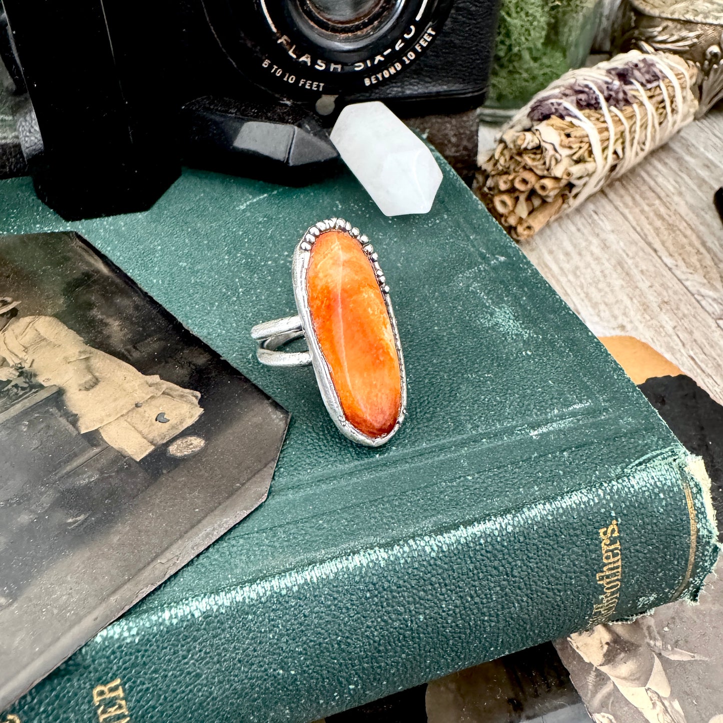 Spiny Oyster Ring Fine Silver Size 8 / Foxlark Collection - One of a Kind FOXLARK