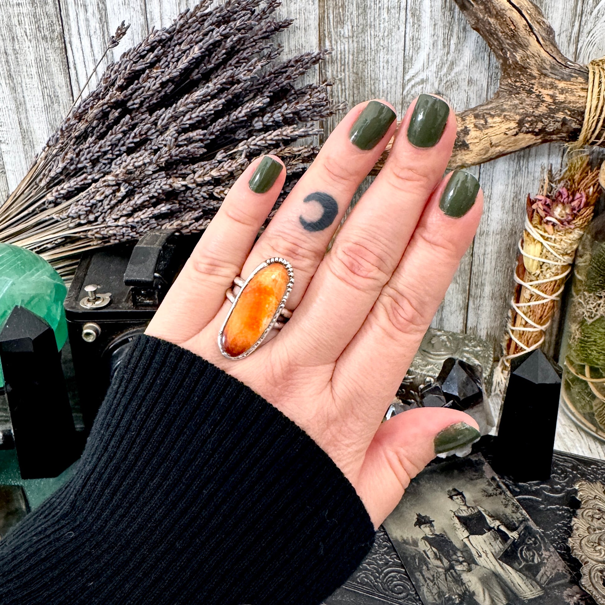 Spiny Oyster Ring Fine Silver Size 8 / Foxlark Collection - One of a Kind FOXLARK