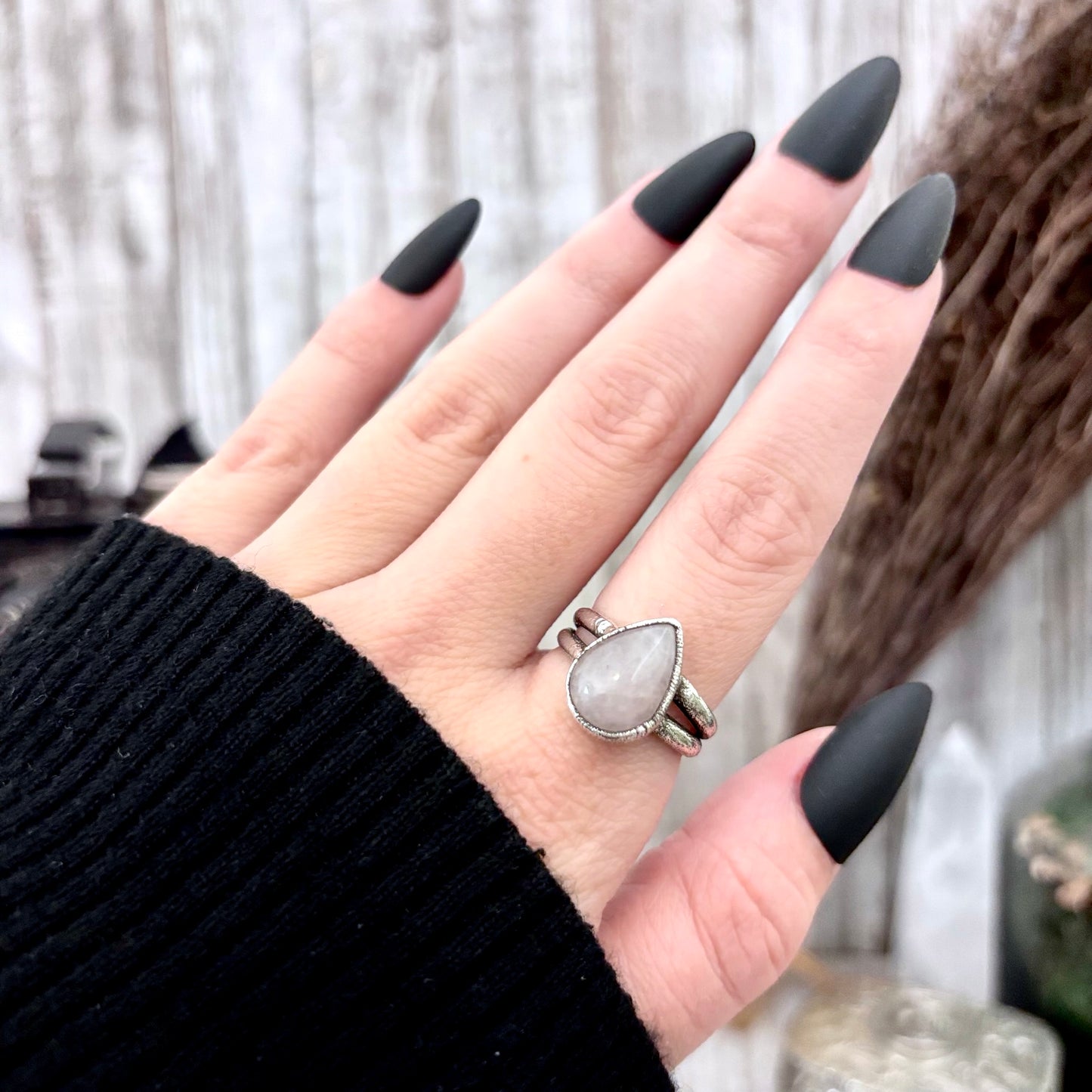 Rose Quartz Ring Fine Silver Stone Ring Size 7 / Foxlark Collection- One of a Kind