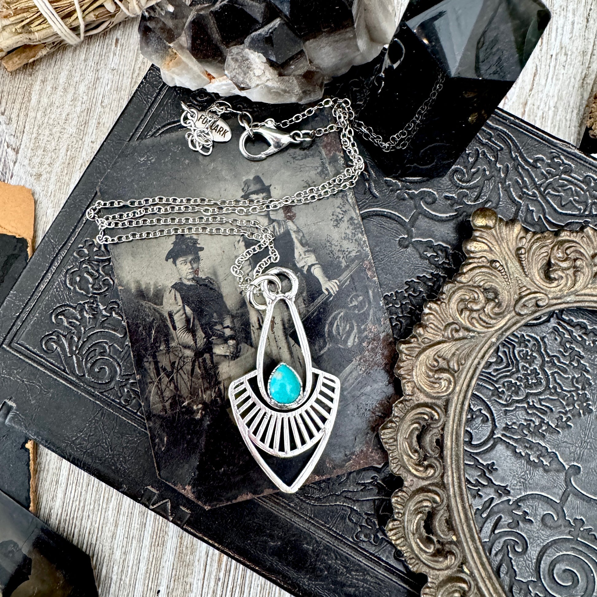 Tibetan Turquoise Necklace in Fine Silver / Foxlark Collection - One of a Kind FOXLARK