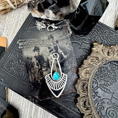 Tibetan Turquoise Necklace in Fine Silver / Foxlark Collection - One of a Kind FOXLARK