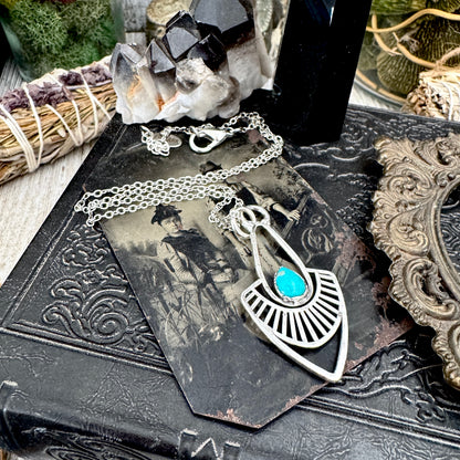Tibetan Turquoise Necklace in Fine Silver / Foxlark Collection - One of a Kind FOXLARK
