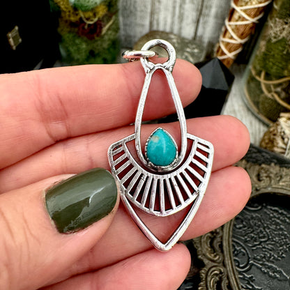 Tibetan Turquoise Necklace in Fine Silver / Foxlark Collection - One of a Kind FOXLARK