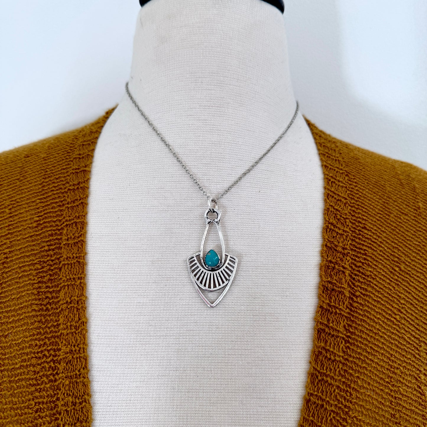 Tibetan Turquoise Necklace in Fine Silver / Foxlark Collection - One of a Kind FOXLARK