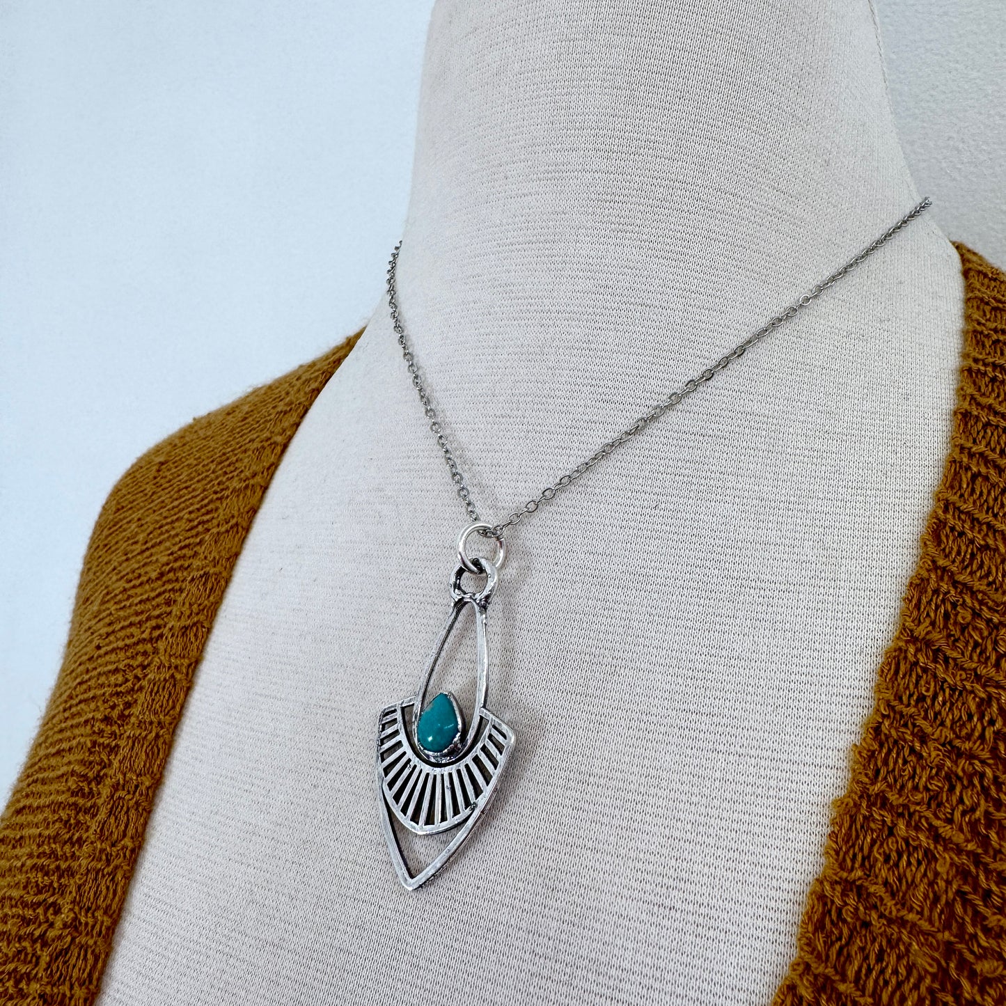 Tibetan Turquoise Necklace in Fine Silver / Foxlark Collection - One of a Kind FOXLARK