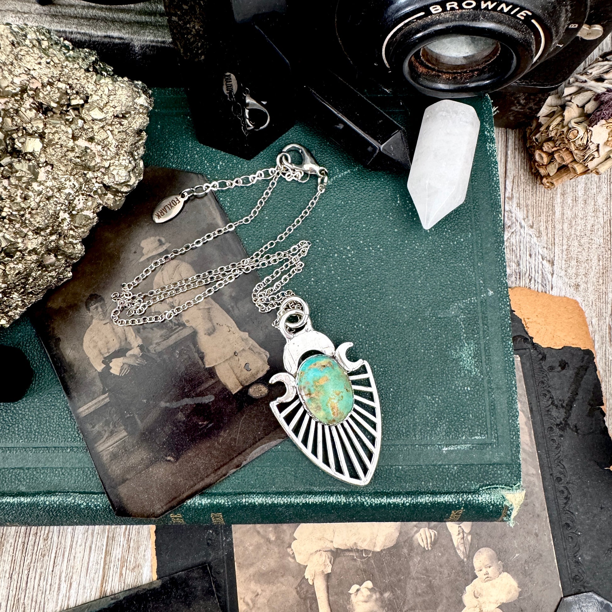 Tibetan Turquoise Necklace in Fine Silver / Foxlark Collection - One of a Kind FOXLARK