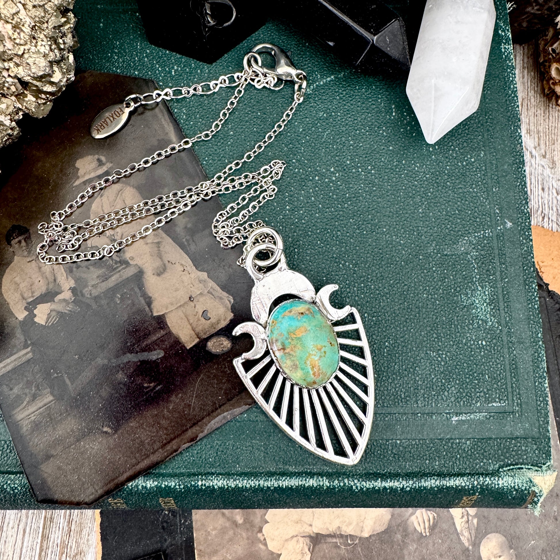 Tibetan Turquoise Necklace in Fine Silver / Foxlark Collection - One of a Kind FOXLARK