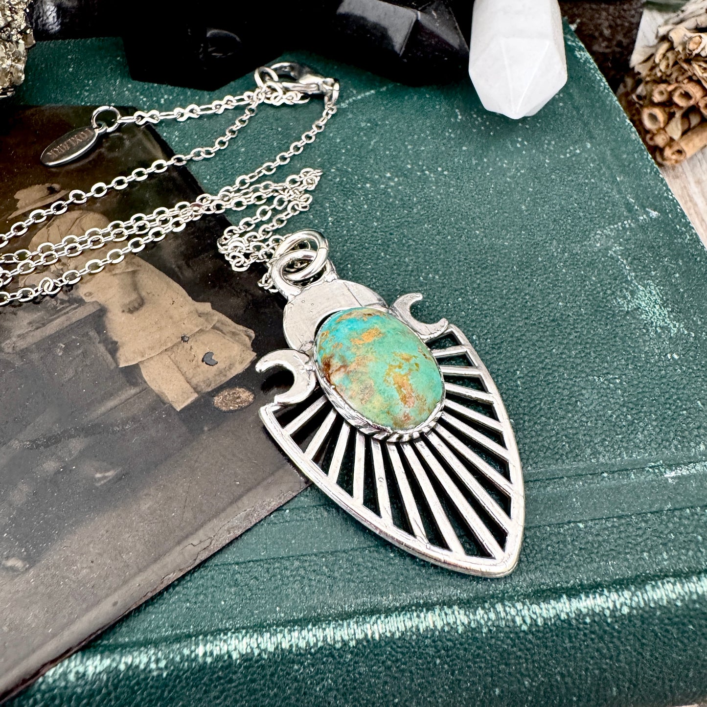 Tibetan Turquoise Necklace in Fine Silver / Foxlark Collection - One of a Kind FOXLARK