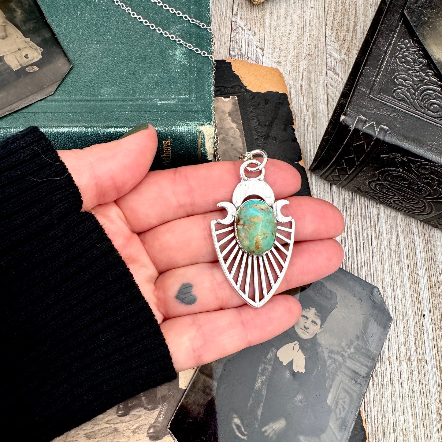 Tibetan Turquoise Necklace in Fine Silver / Foxlark Collection - One of a Kind FOXLARK