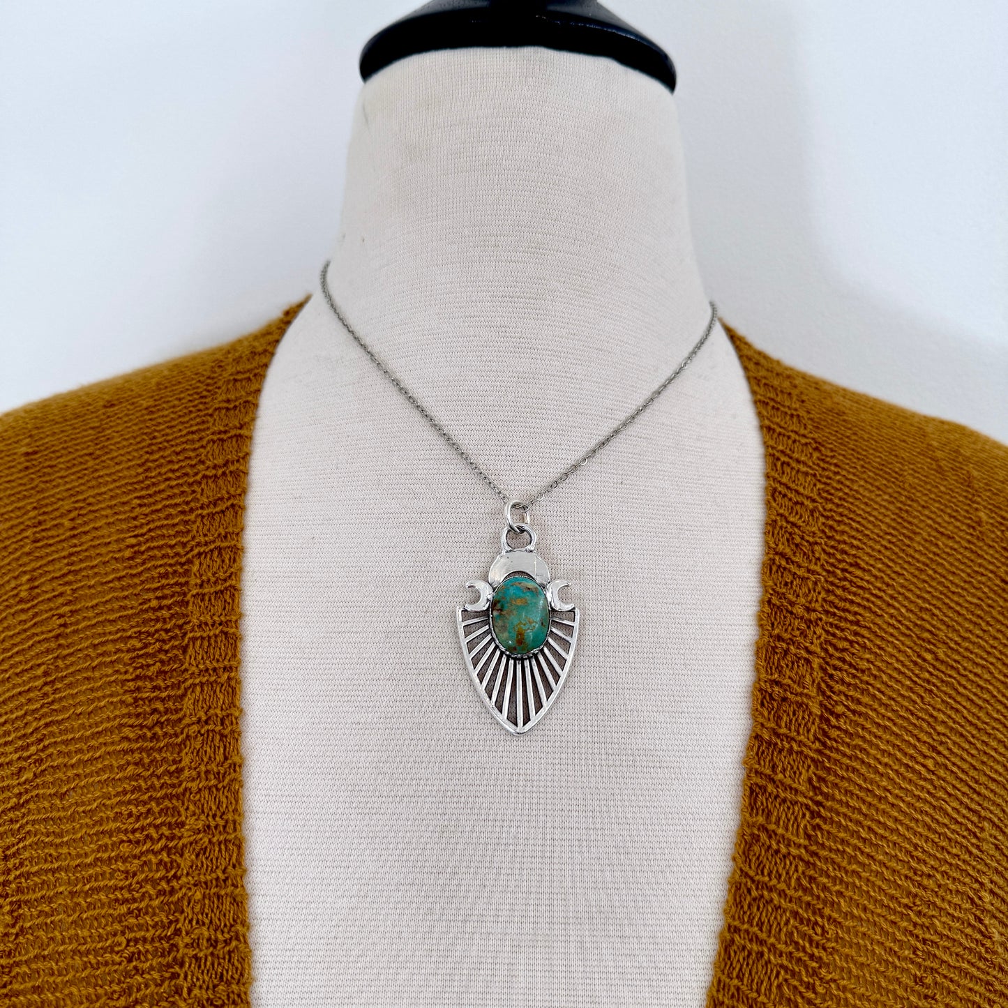 Tibetan Turquoise Necklace in Fine Silver / Foxlark Collection - One of a Kind FOXLARK