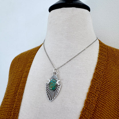 Tibetan Turquoise Necklace in Fine Silver / Foxlark Collection - One of a Kind FOXLARK