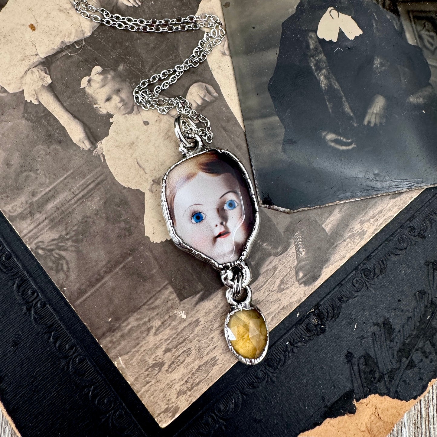 The Weirdlings - Fine Silver Necklace with Citrine / One of a Kind FOXLARK