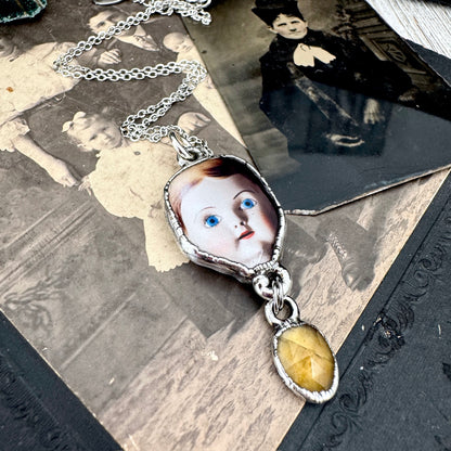 The Weirdlings - Fine Silver Necklace with Citrine / One of a Kind FOXLARK