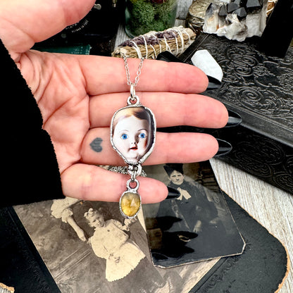 The Weirdlings - Fine Silver Necklace with Citrine / One of a Kind FOXLARK