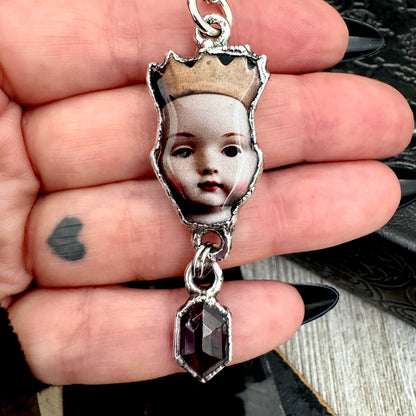 The Weirdlings - Fine Silver Necklace with Garnet / One of a Kind FOXLARK