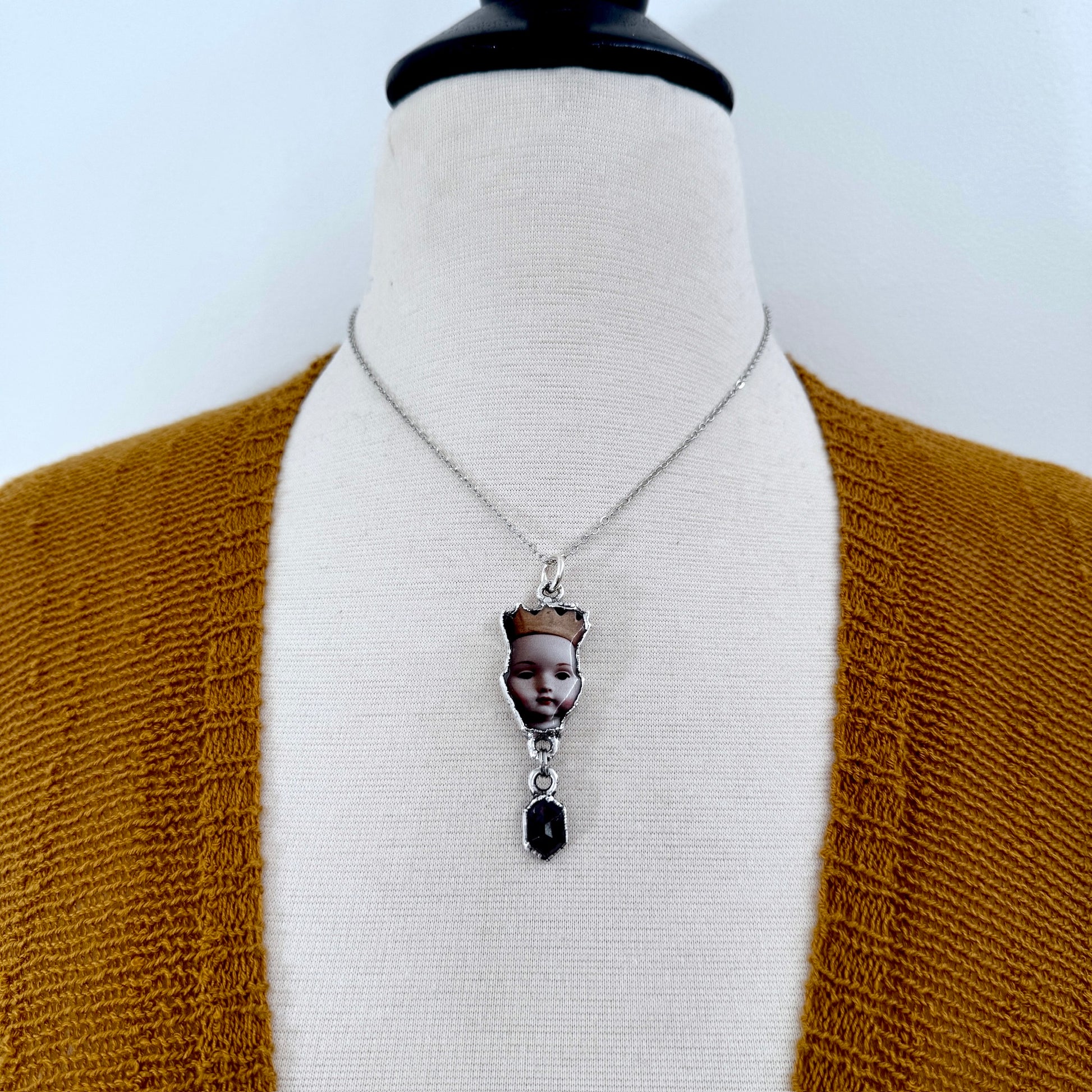 The Weirdlings - Fine Silver Necklace with Garnet / One of a Kind FOXLARK