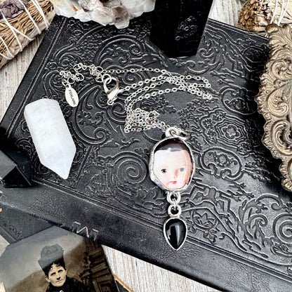 The Weirdlings - Fine Silver Necklace with Obsidian / One of a Kind FOXLARK