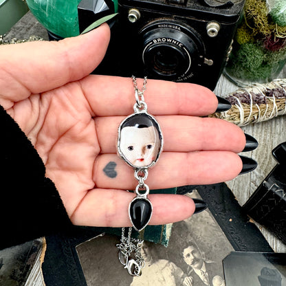 The Weirdlings - Fine Silver Necklace with Obsidian / One of a Kind FOXLARK