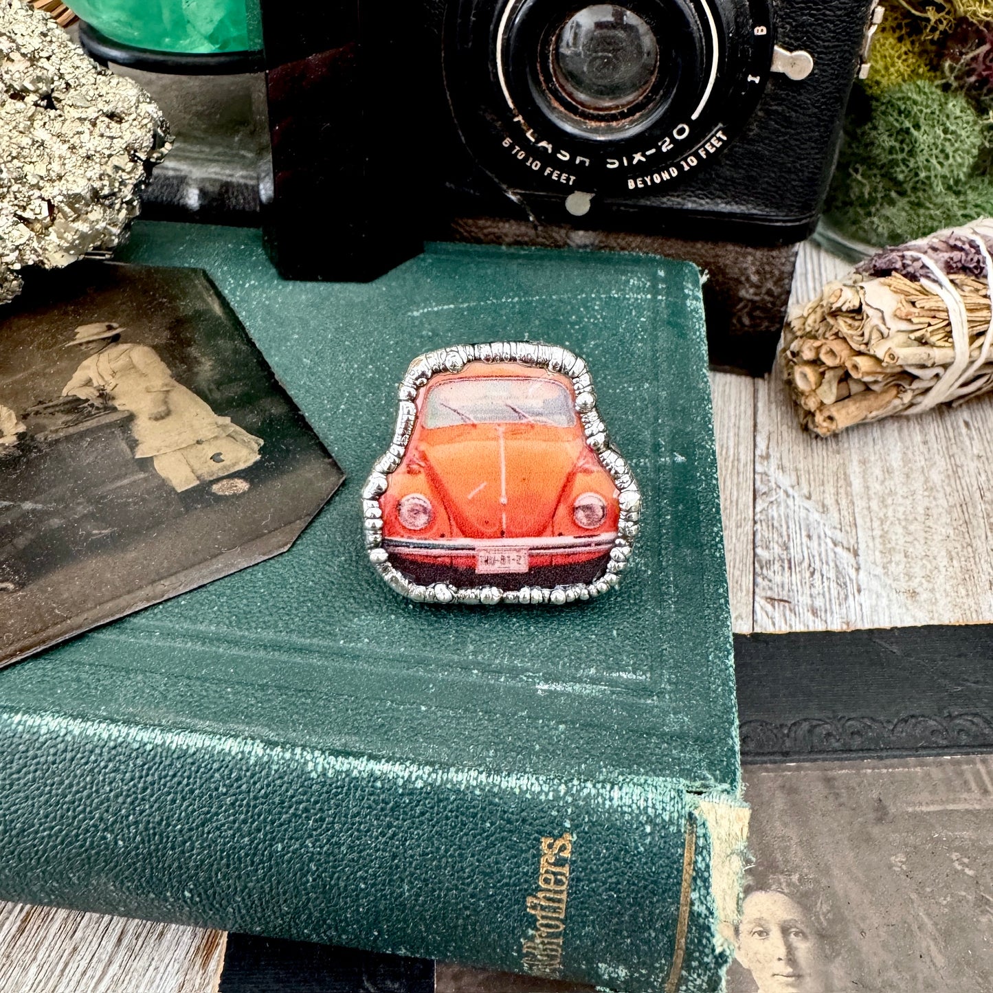 Vintage Car VW Bug - Fine Silver Ring Size 10.5 The Paper Projects Collection / One of a Kind FOXLARK