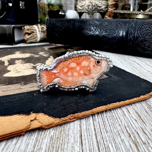Vintage Fish- Fine Silver Ring Size 9 The Paper Projects Collection / One of a Kind