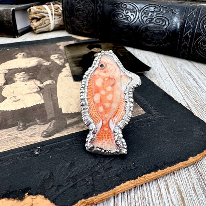 Vintage Fish- Fine Silver Ring Size 9 The Paper Projects Collection / One of a Kind FOXLARK