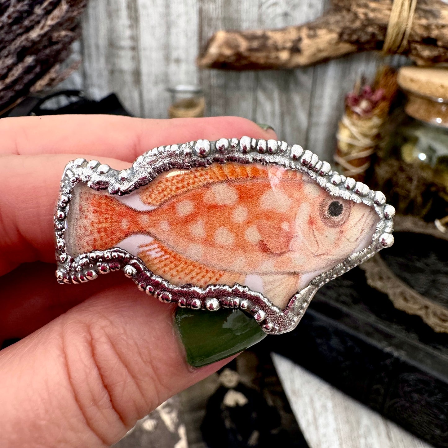 Vintage Fish- Fine Silver Ring Size 9 The Paper Projects Collection / One of a Kind FOXLARK