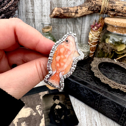 Vintage Fish- Fine Silver Ring Size 9 The Paper Projects Collection / One of a Kind FOXLARK