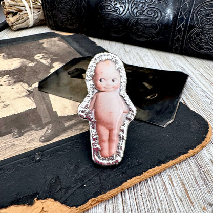 Vintage Kewpie Doll- Fine Silver Ring Size 8 The Paper Projects Collection / One of a Kind