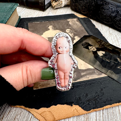 Vintage Kewpie Doll- Fine Silver Ring Size 8 The Paper Projects Collection / One of a Kind