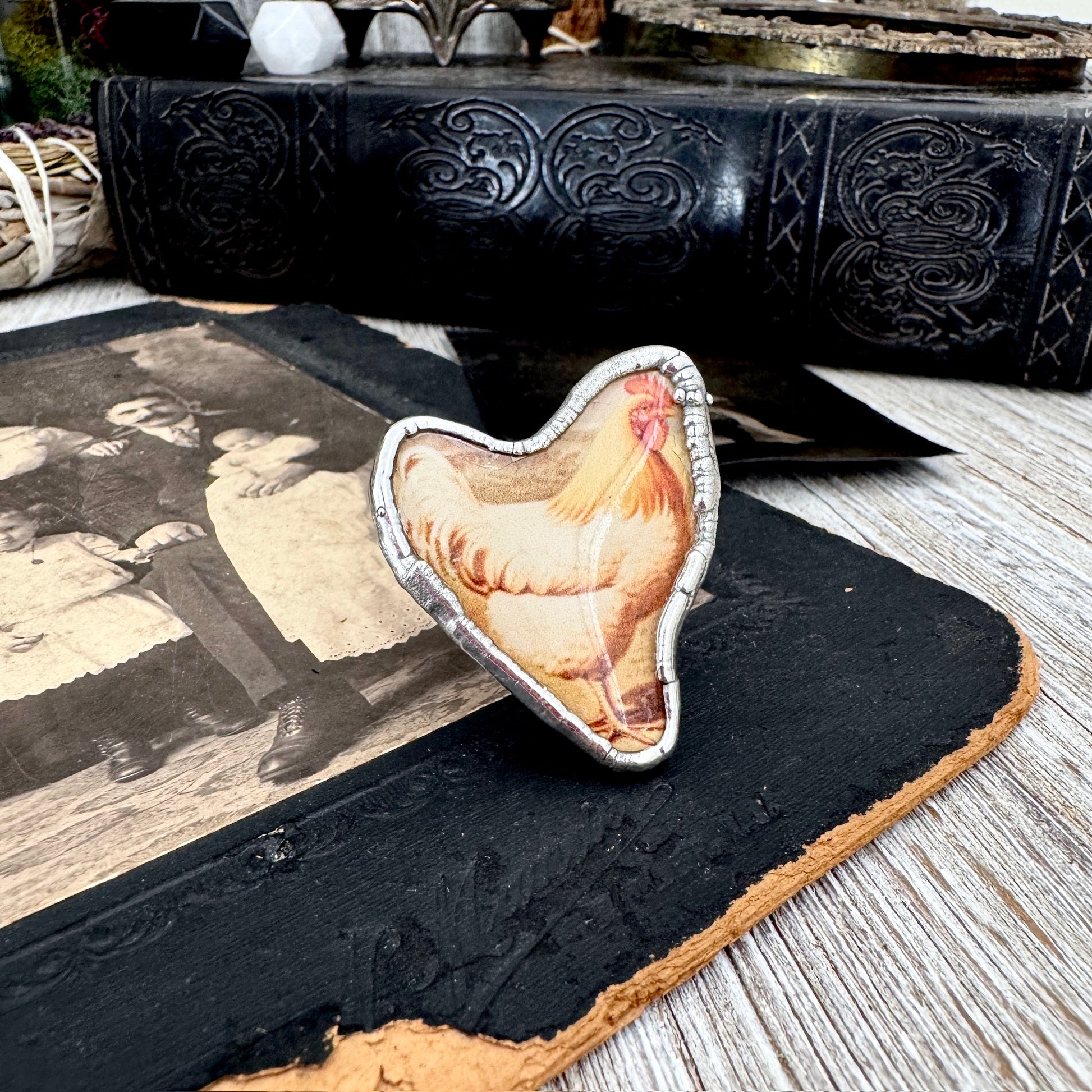 Vintage Chicken (Medium)- Fine Silver Ring Size 7.5 The Paper Projects Collection / One of a Kind FOXLARK