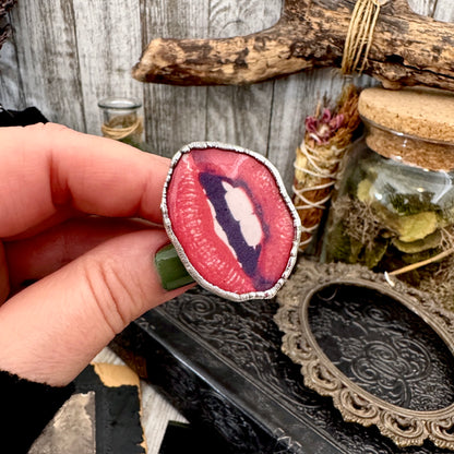 Vintage Lips- Fine Silver Ring Size 10.5 The Paper Projects Collection / One of a Kind