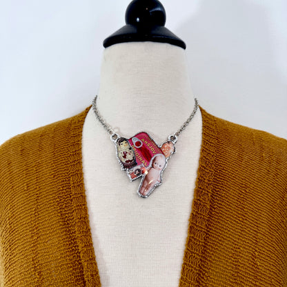 Vintage Collage Necklace (Kewpie Doll, Camera, Nesting Doll, etc.) - Fine Silver Necklace The Paper Project Collection / One of a Kind