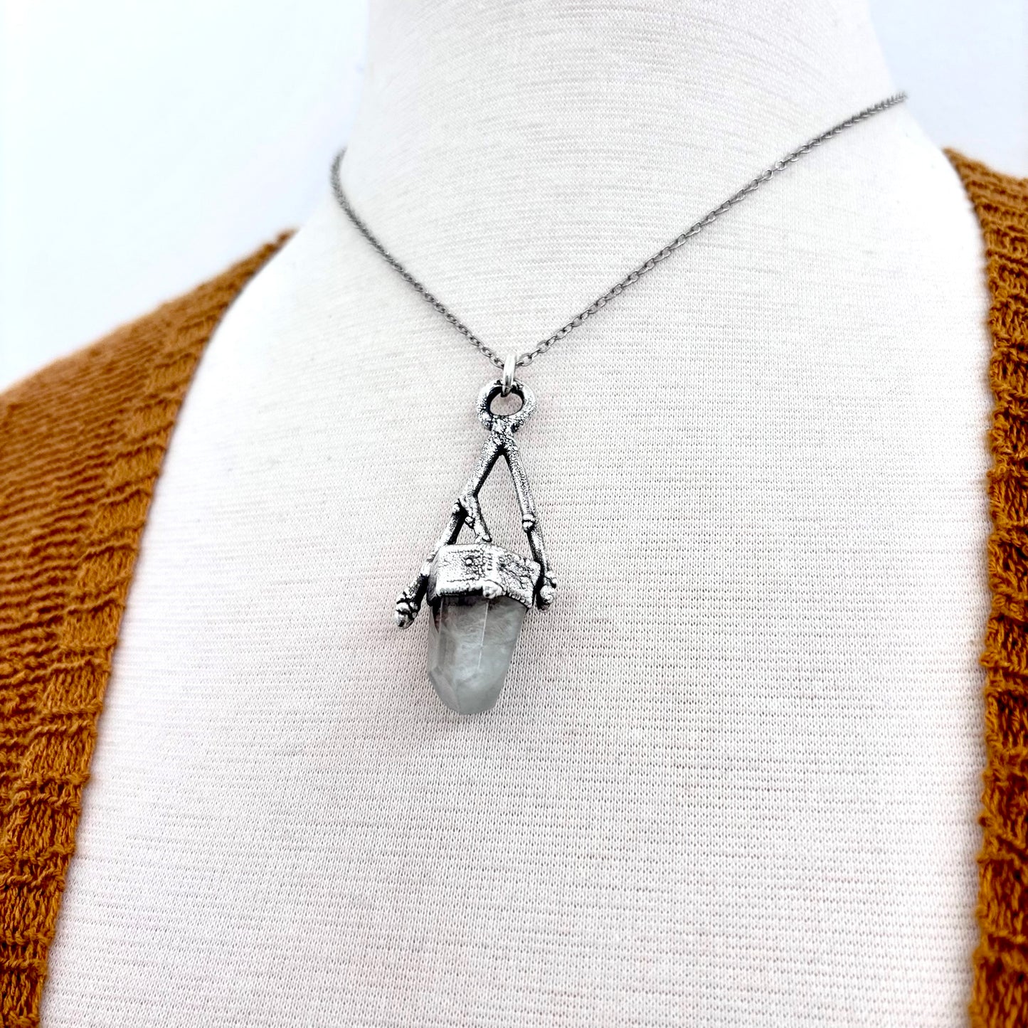 Garden Quartz Crystal Necklace in Silver / Sticks & Stones Collection