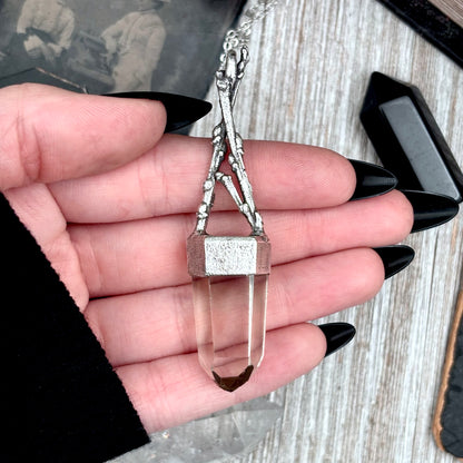 Smoky Quartz Crystal Necklace in Silver / Sticks & Stones Collection