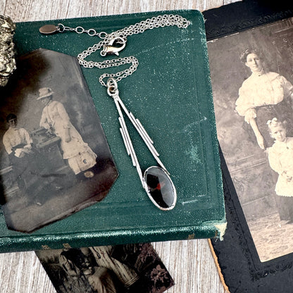 Bloodstone Crystal Necklace in Fine Silver / Foxlark Collection - One of a Kind FOXLARK