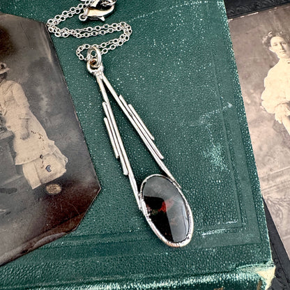 Bloodstone Crystal Necklace in Fine Silver / Foxlark Collection - One of a Kind FOXLARK