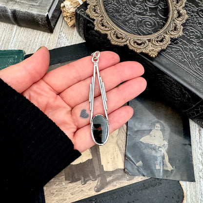 Bloodstone Crystal Necklace in Fine Silver / Foxlark Collection - One of a Kind FOXLARK
