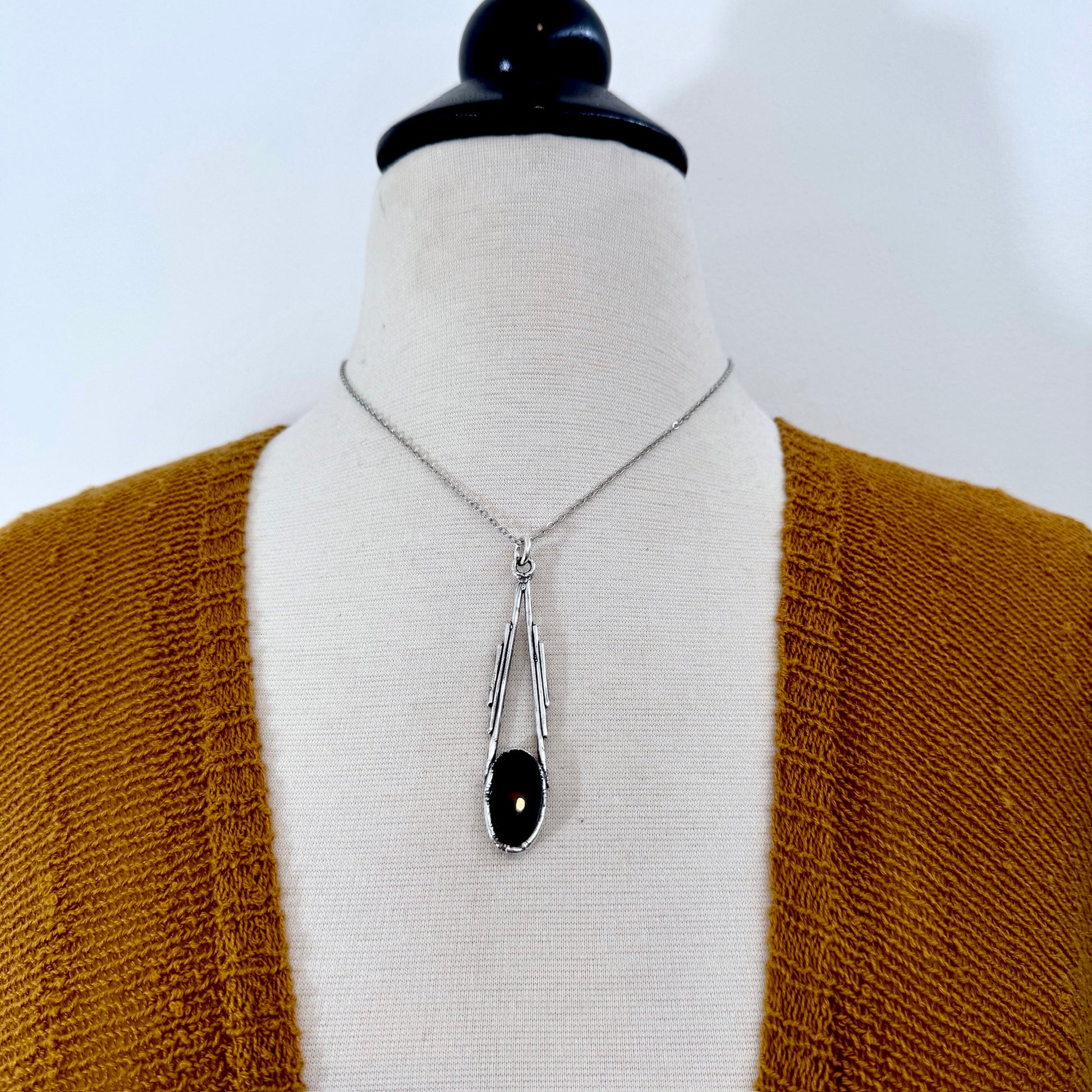 Bloodstone Crystal Necklace in Fine Silver / Foxlark Collection - One of a Kind FOXLARK