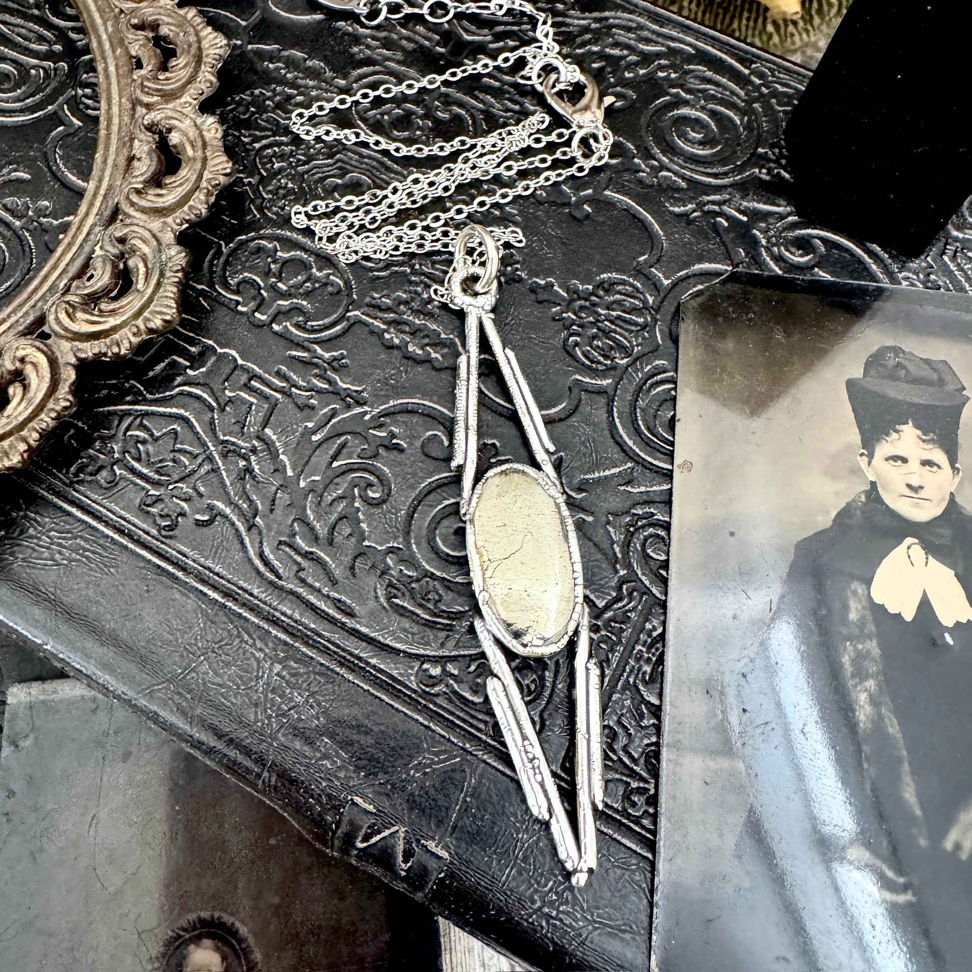 Pyrite Crystal Necklace in Fine Silver / Foxlark Collection - One of a Kind FOXLARK