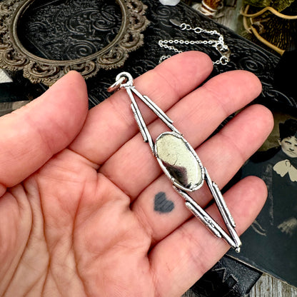 Pyrite Crystal Necklace in Fine Silver / Foxlark Collection - One of a Kind FOXLARK