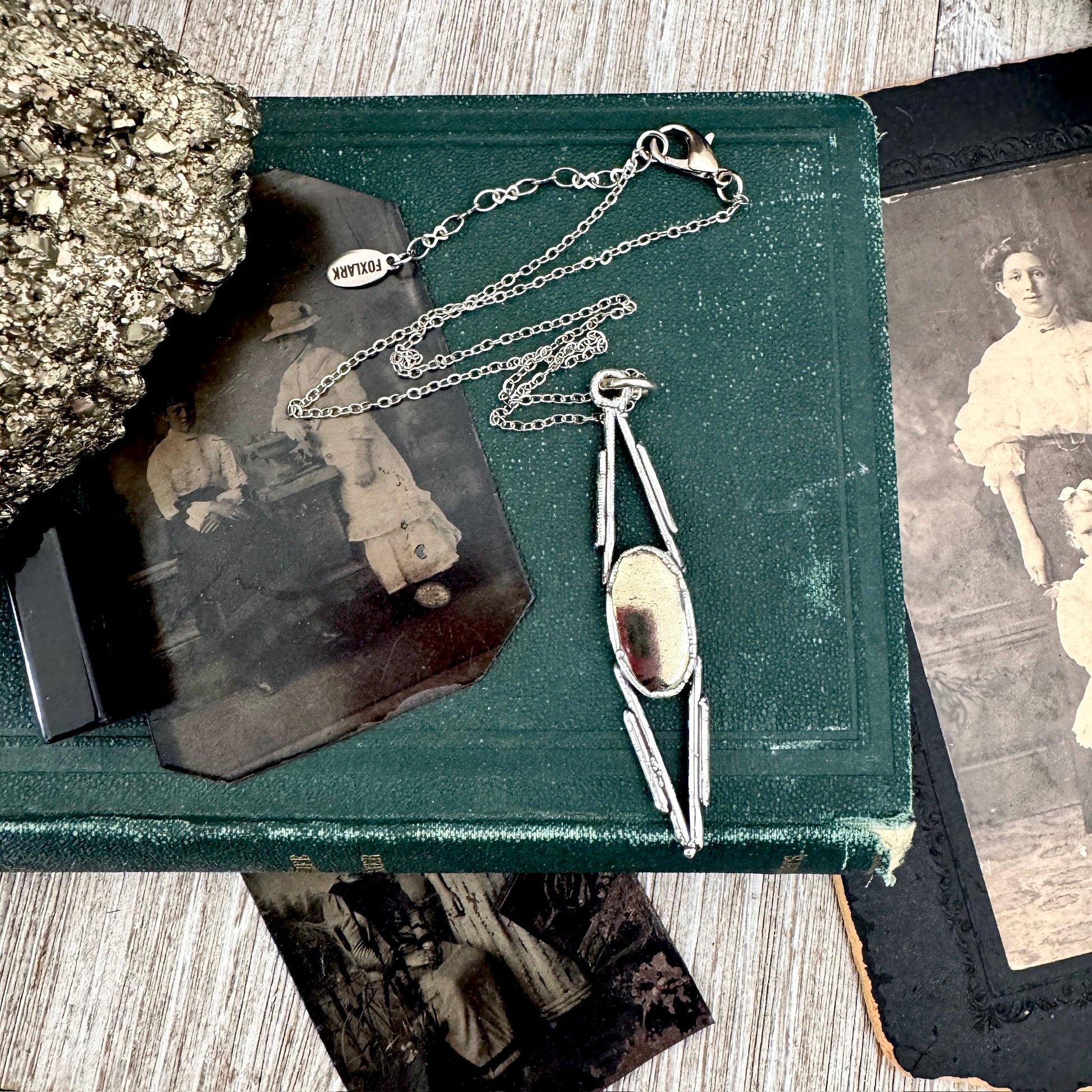 Pyrite Crystal Necklace in Fine Silver / Foxlark Collection - One of a Kind FOXLARK