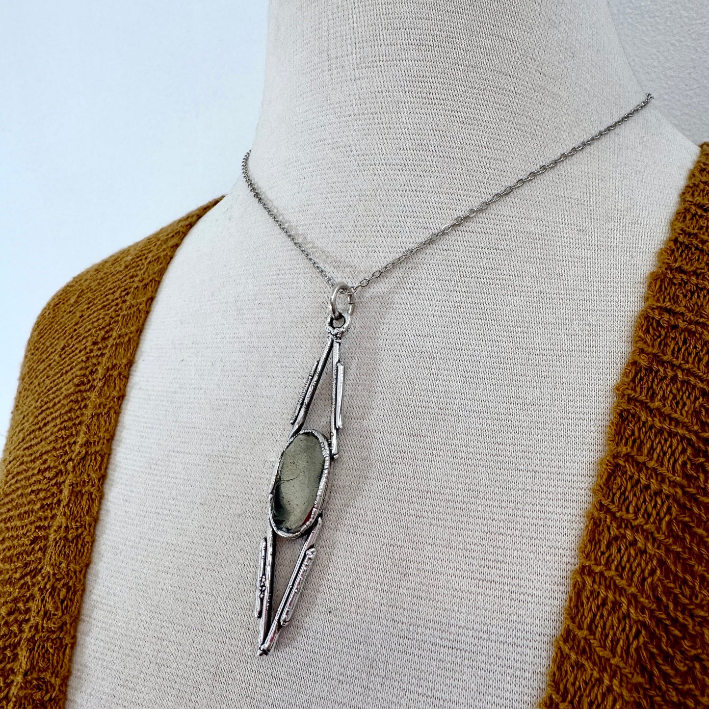 Pyrite Crystal Necklace in Fine Silver / Foxlark Collection - One of a Kind FOXLARK