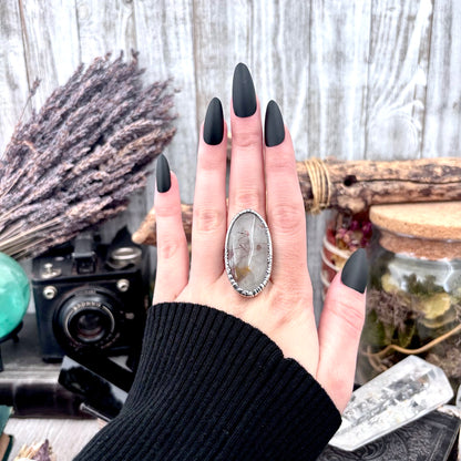 Rutilated Quartz Crystal Ring Fine Silver Size 8 / Foxlark Collection - One of a Kind FOXLARK
